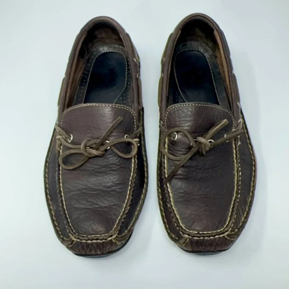 LL Bean‎ Handsewn Moccasins Men's Sz 9 Camp Moc Boat Shoe Leather Loafers Brown